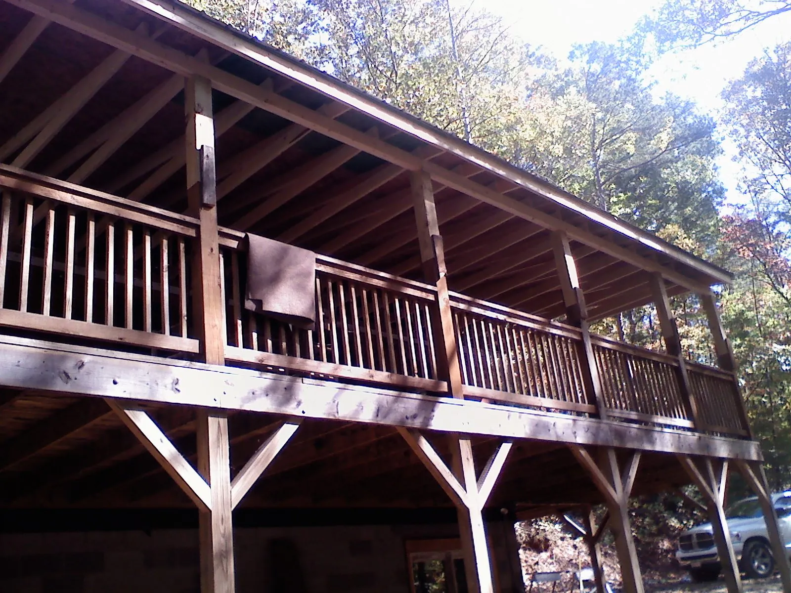 Timber framing under a new elevated porch and deck — Roof Leak Repair in Cochranton by Roofing Brothers